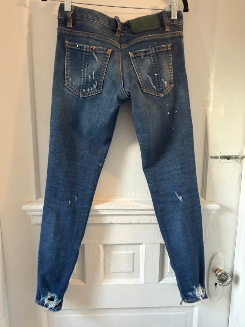 DSQUARED2 Women's Dark Blue Distressed Skinny Jeans - Picture 10 of 14